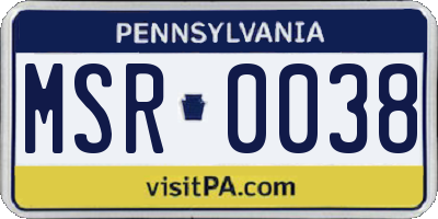 PA license plate MSR0038