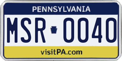 PA license plate MSR0040