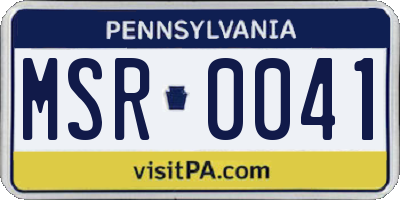 PA license plate MSR0041
