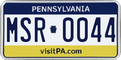 PA license plate MSR0044