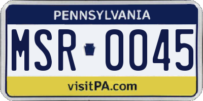 PA license plate MSR0045