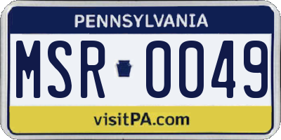 PA license plate MSR0049