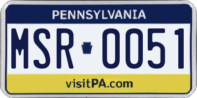 PA license plate MSR0051