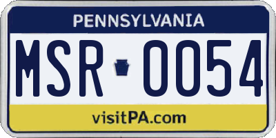 PA license plate MSR0054