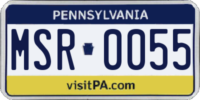PA license plate MSR0055
