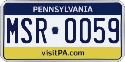 PA license plate MSR0059