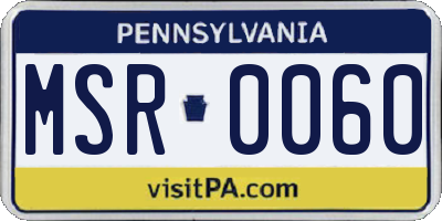 PA license plate MSR0060