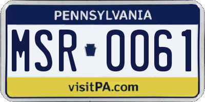 PA license plate MSR0061