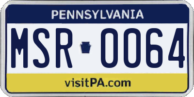 PA license plate MSR0064