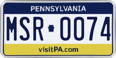 PA license plate MSR0074