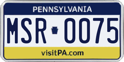 PA license plate MSR0075