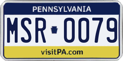 PA license plate MSR0079