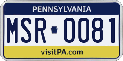 PA license plate MSR0081