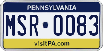 PA license plate MSR0083