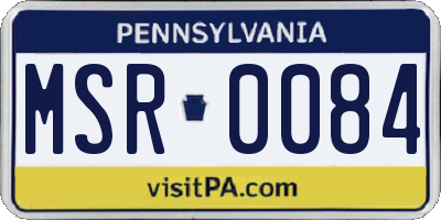 PA license plate MSR0084