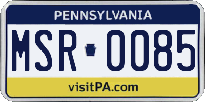 PA license plate MSR0085