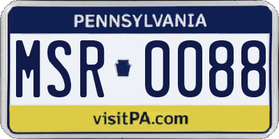 PA license plate MSR0088