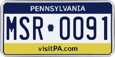 PA license plate MSR0091