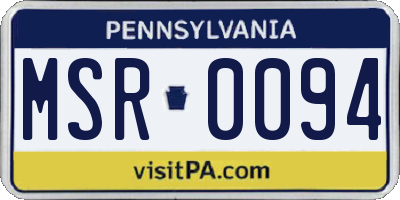 PA license plate MSR0094