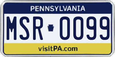 PA license plate MSR0099