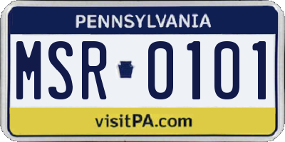 PA license plate MSR0101