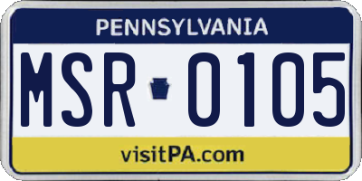 PA license plate MSR0105