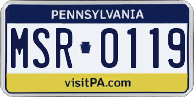 PA license plate MSR0119
