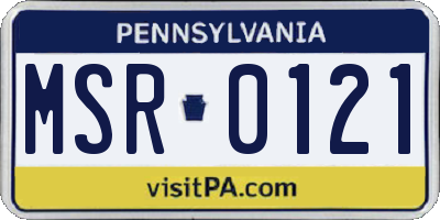 PA license plate MSR0121