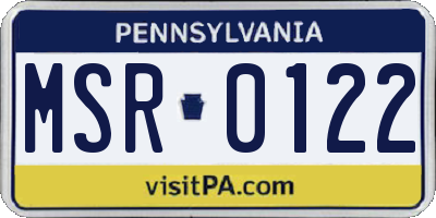 PA license plate MSR0122