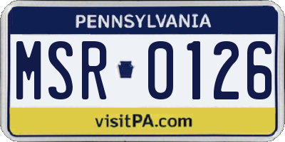 PA license plate MSR0126