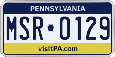 PA license plate MSR0129