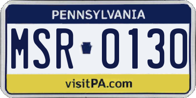 PA license plate MSR0130