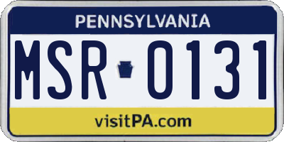PA license plate MSR0131