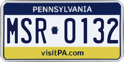PA license plate MSR0132