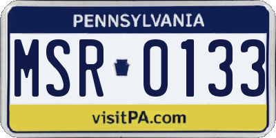 PA license plate MSR0133