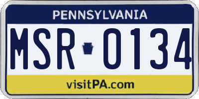 PA license plate MSR0134