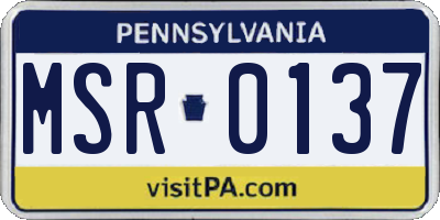 PA license plate MSR0137