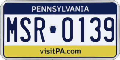PA license plate MSR0139