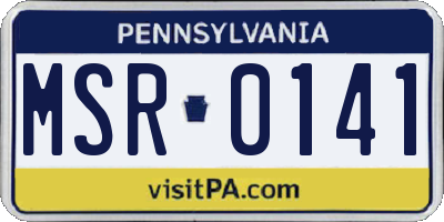 PA license plate MSR0141