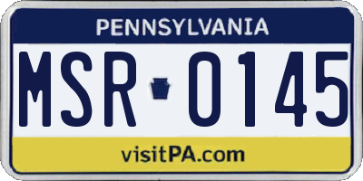 PA license plate MSR0145