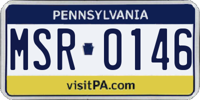 PA license plate MSR0146