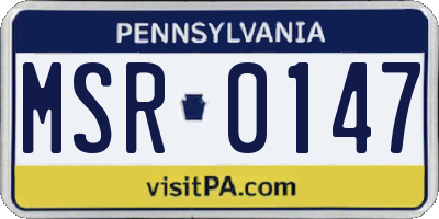 PA license plate MSR0147