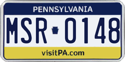 PA license plate MSR0148