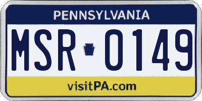 PA license plate MSR0149