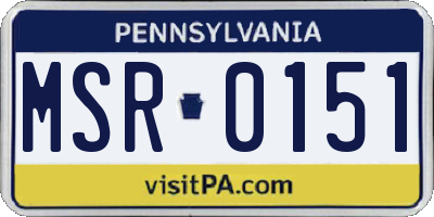PA license plate MSR0151