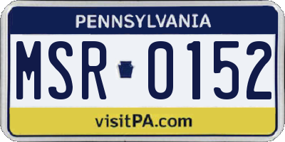 PA license plate MSR0152