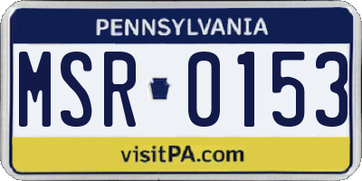 PA license plate MSR0153