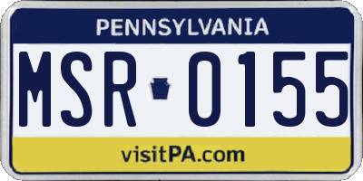 PA license plate MSR0155