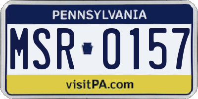 PA license plate MSR0157