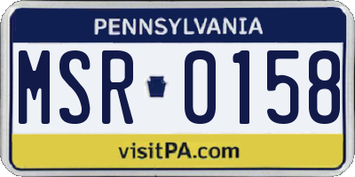 PA license plate MSR0158